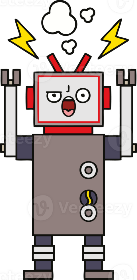 cute cartoon broken robot png