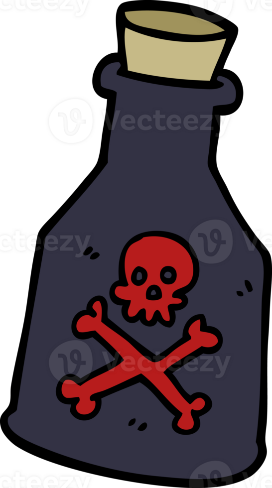 cartoon doodle poison bottle png