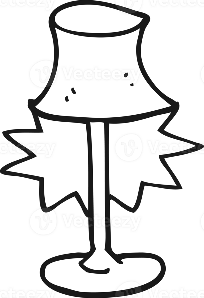 black and white cartoon lamp png