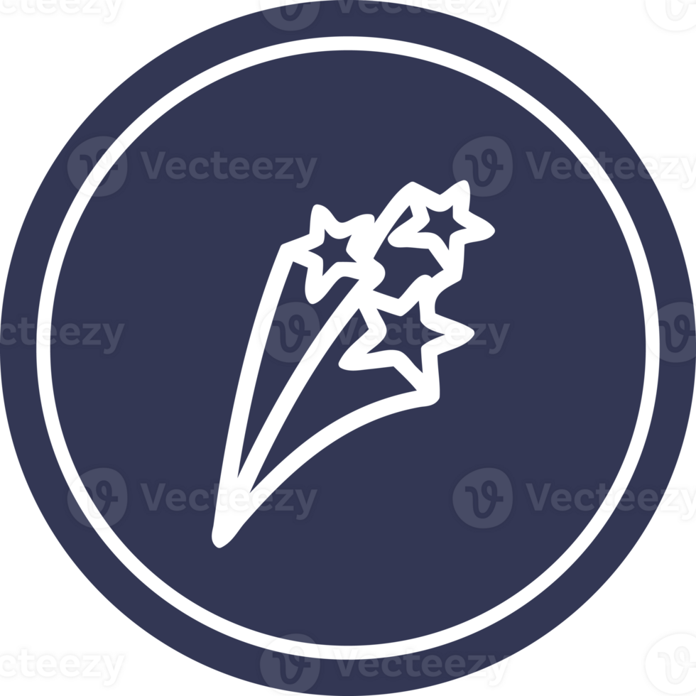 shooting stars circular icon png