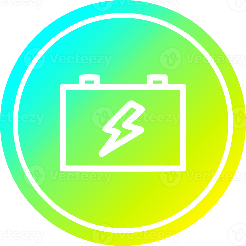 industrial battery circular in cold gradient spectrum png