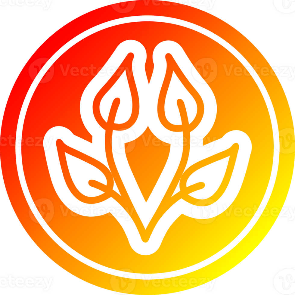 natural leaf circular in hot gradient spectrum png