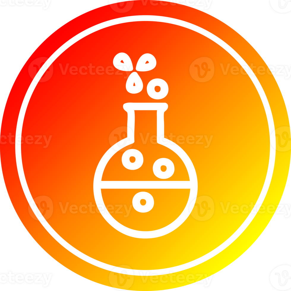 science experiment circular in hot gradient spectrum png