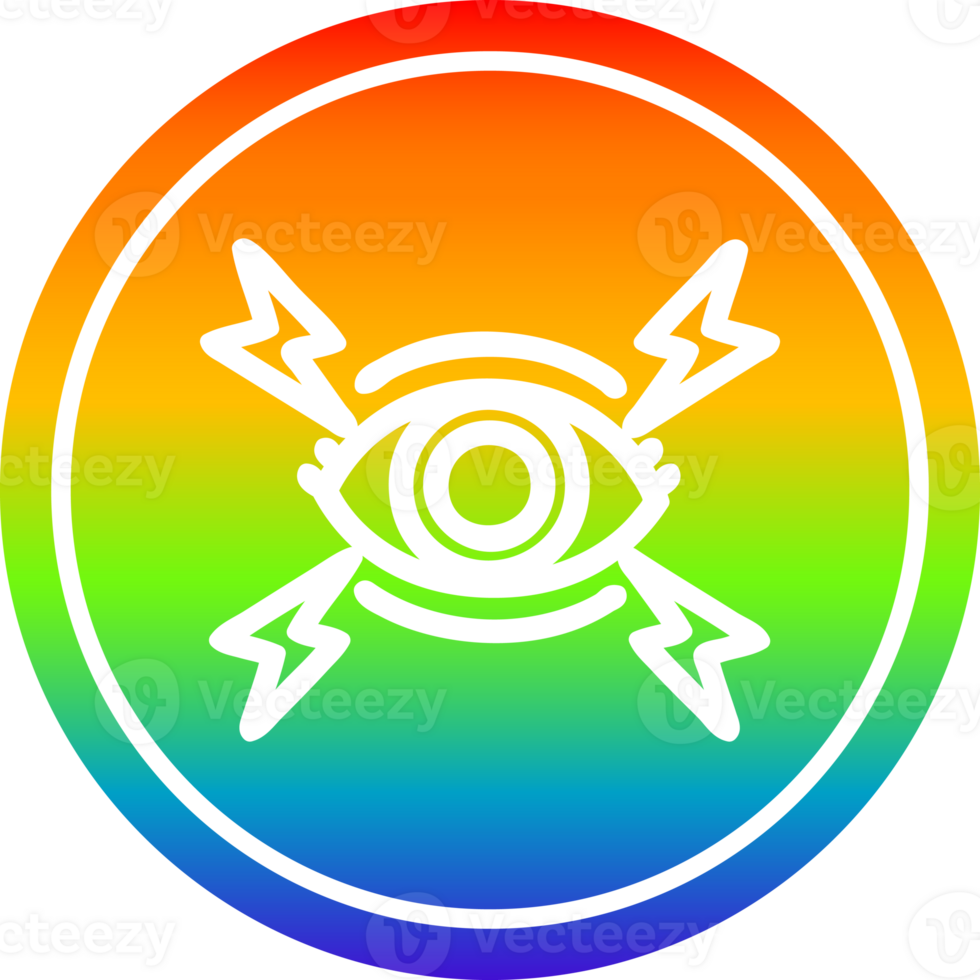 mystisches auge kreisförmig im regenbogenspektrum png