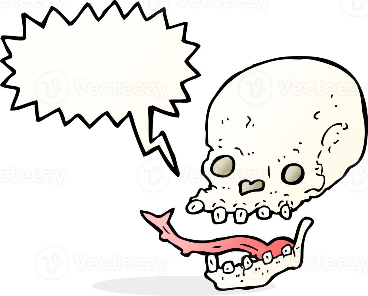 cartoon spooky skull with speech bubble png