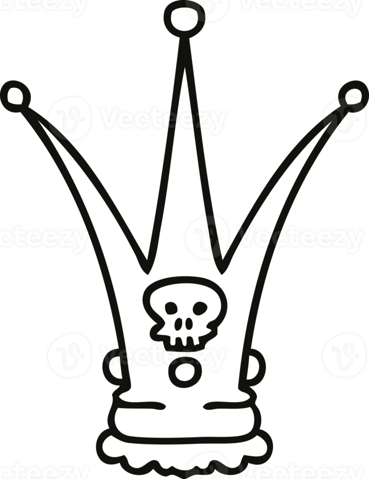 quirky line drawing cartoon death crown png