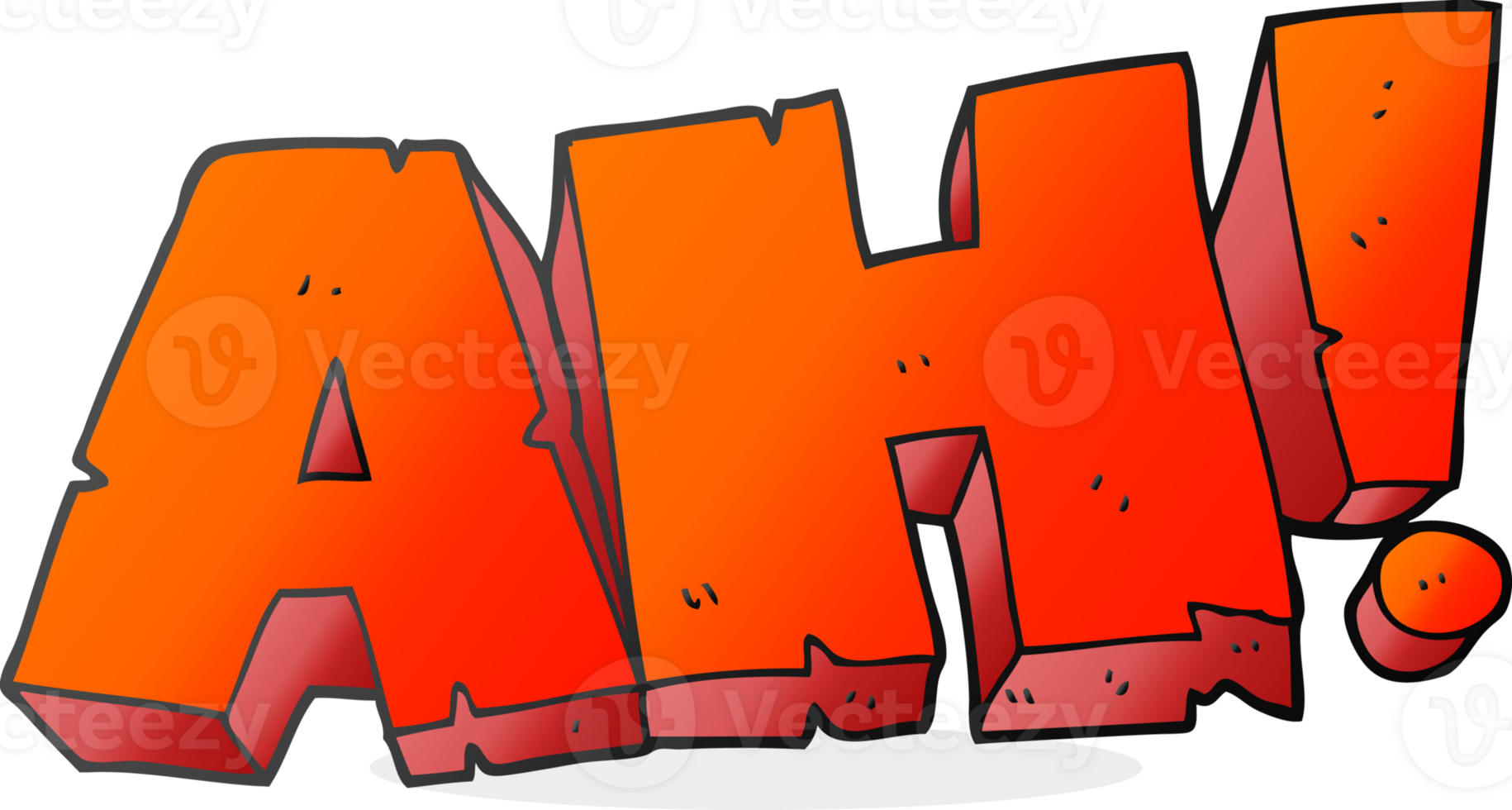 cartoon AH shout png