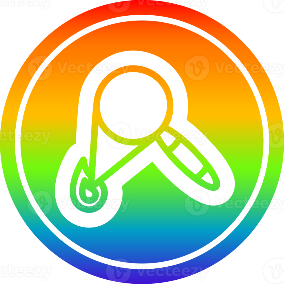 magnifying glass burning circular in rainbow spectrum png