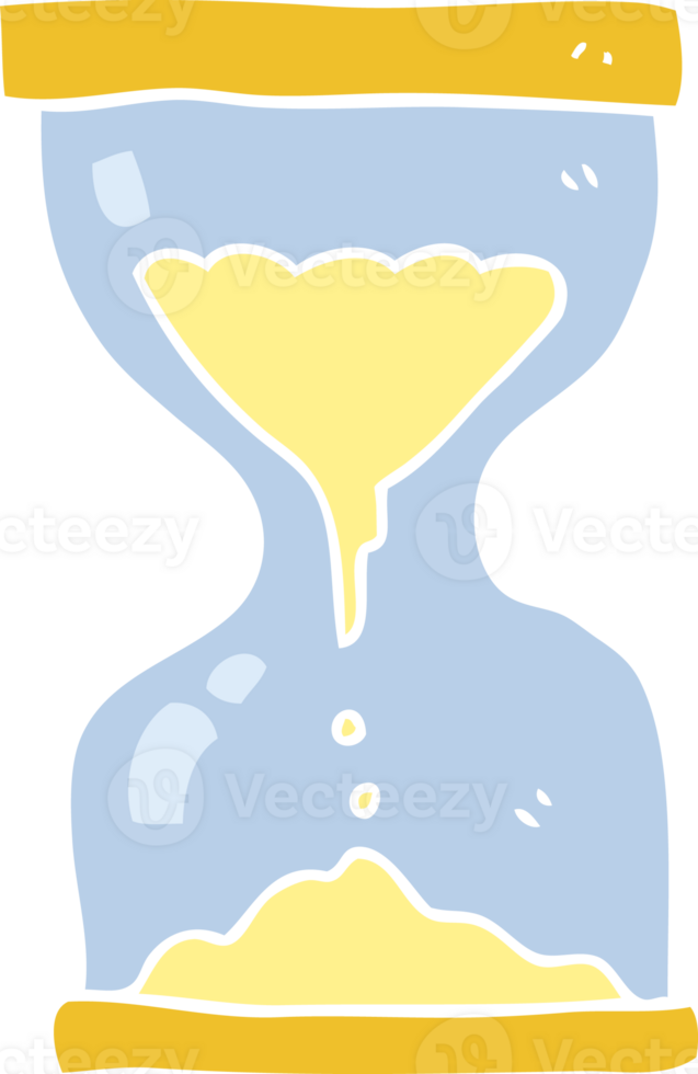 flat color illustration of a cartoon sand timer hourglass png