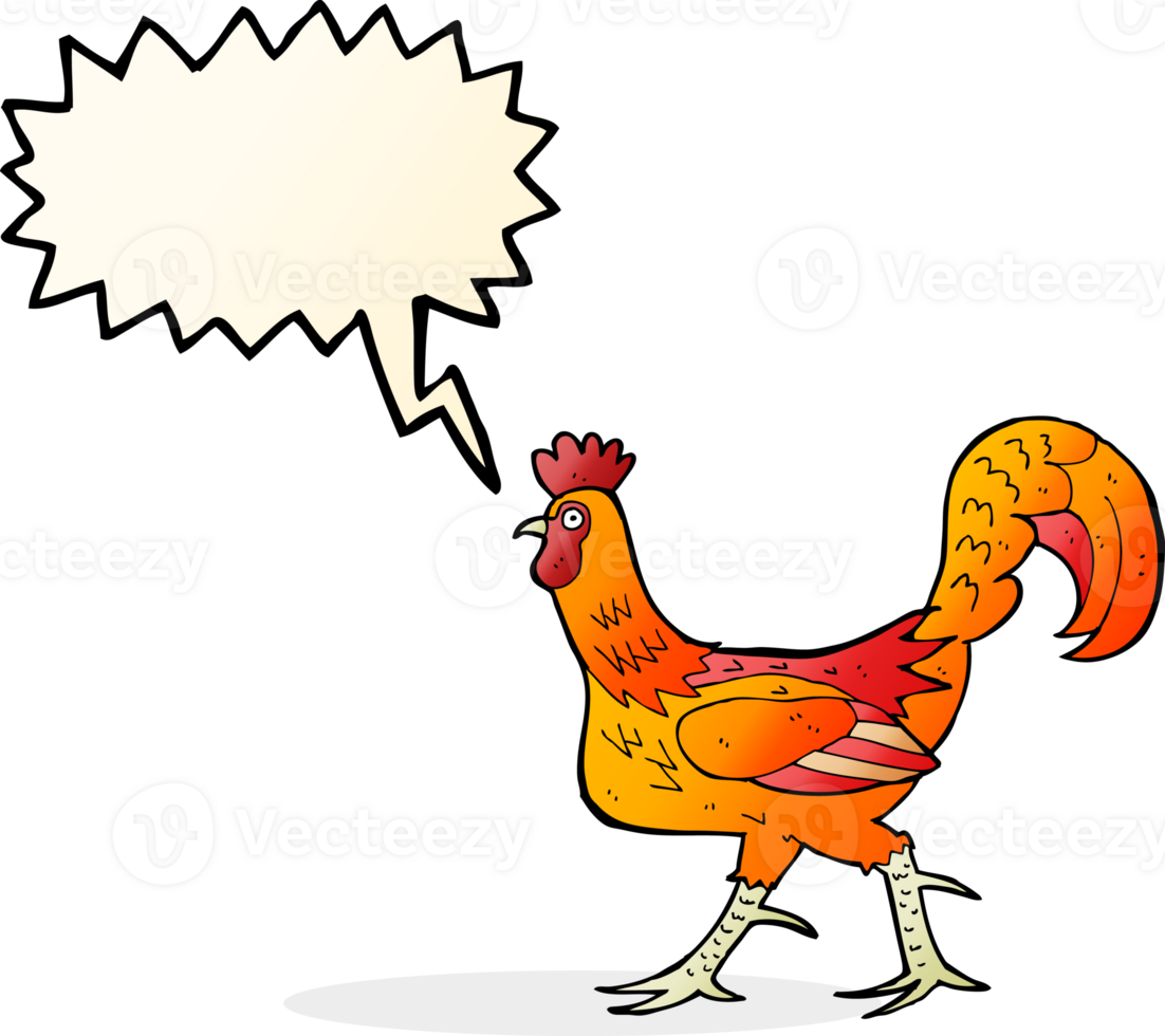 cartoon cockerel with speech bubble png