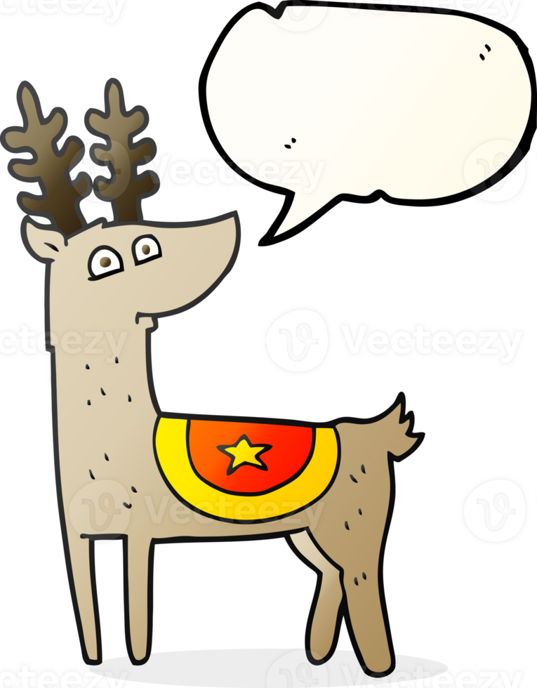 speech bubble cartoon reindeer png