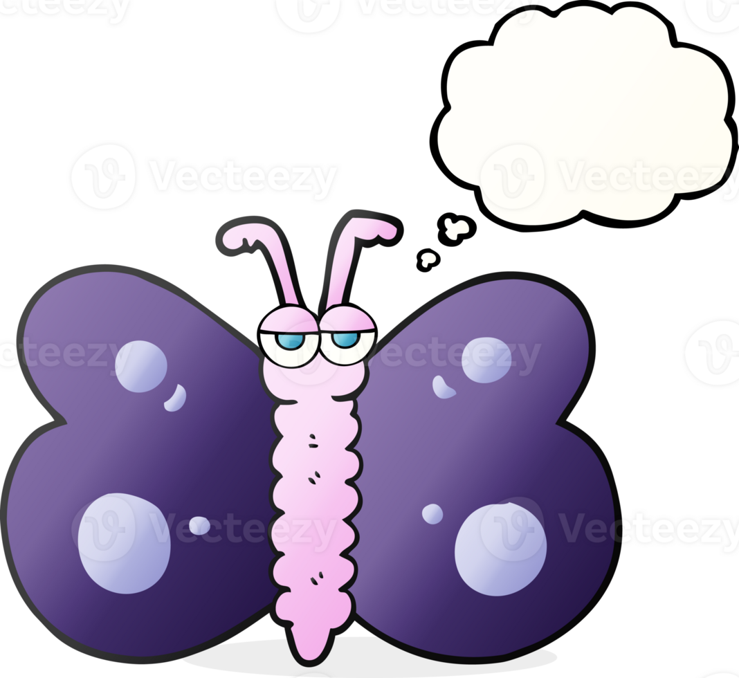 thought bubble cartoon butterfly png