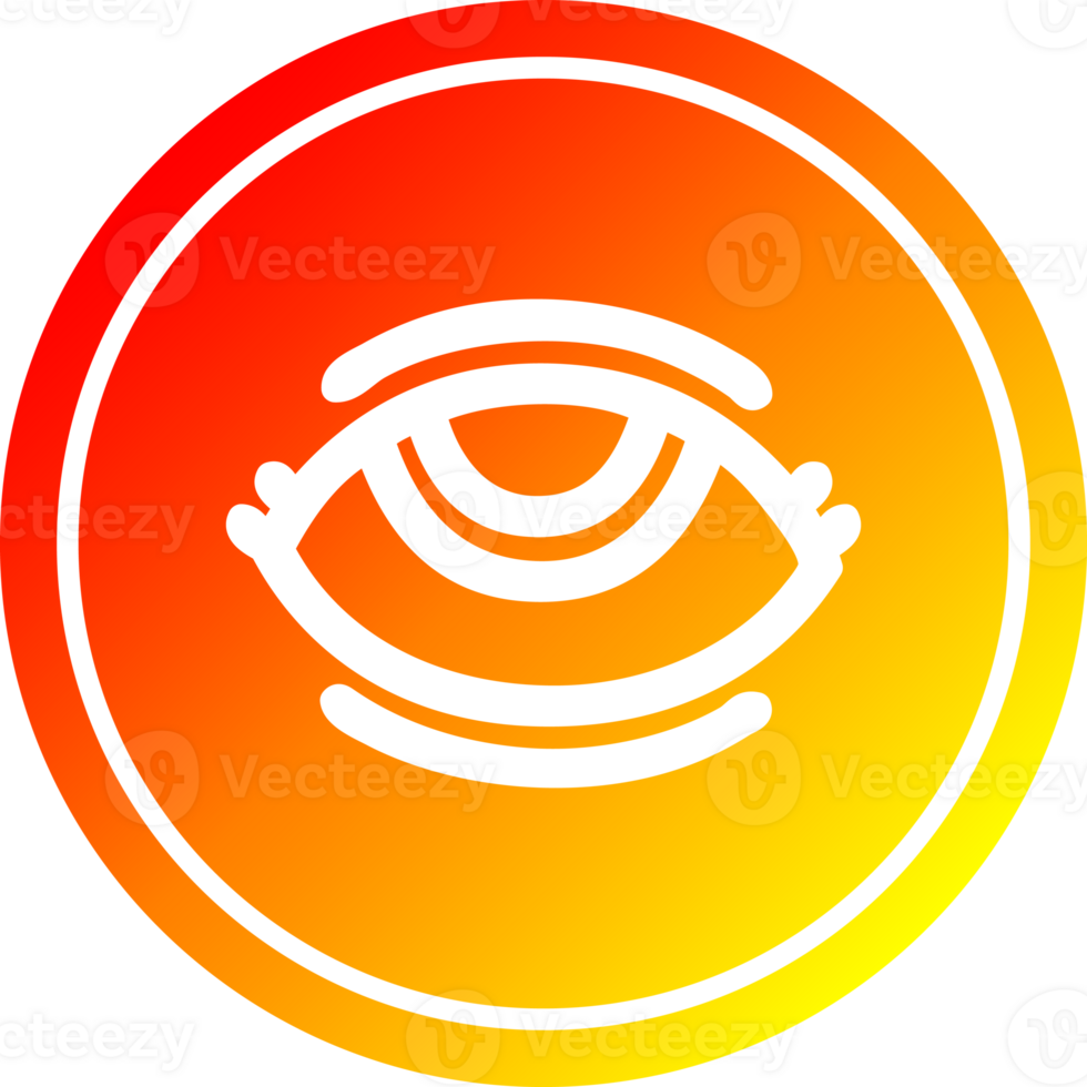 eye symbol circular in hot gradient spectrum png