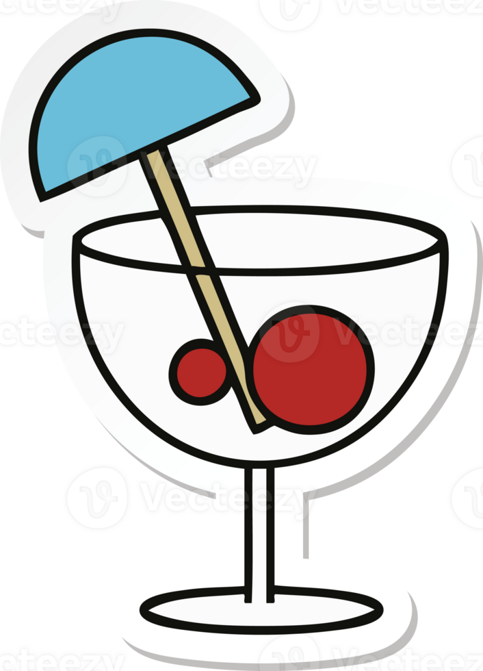 autocollant d'un cocktail fantaisie de dessin animé mignon png