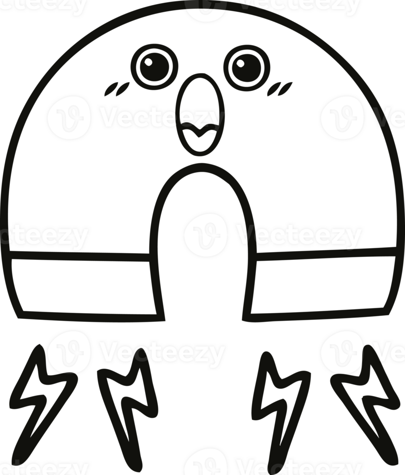 line drawing cartoon magnet png