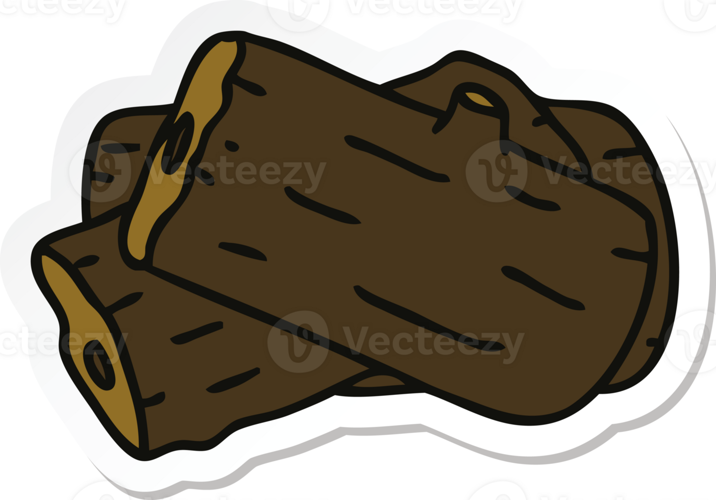 sticker of a quirky hand drawn cartoon log png