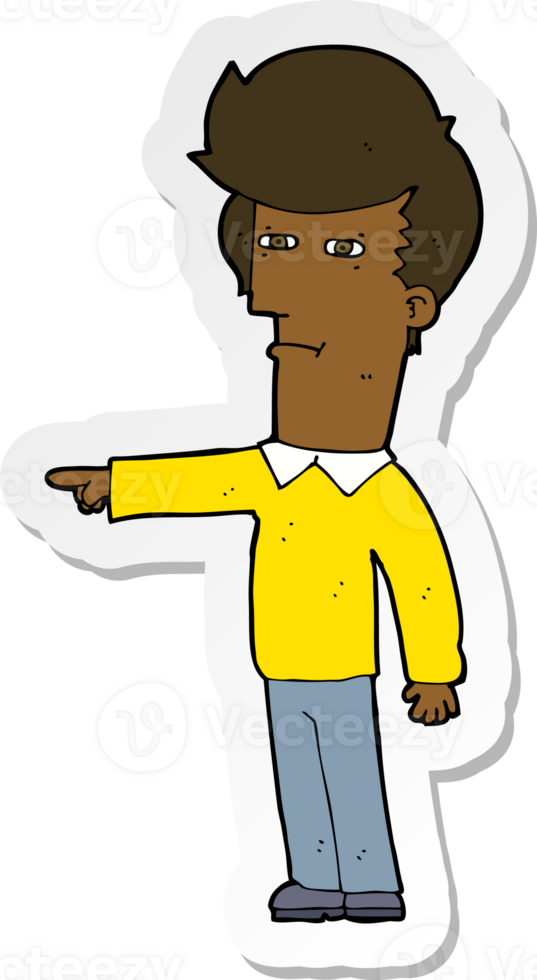 sticker of a cartoon man blaming png