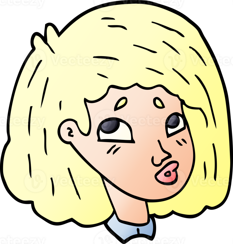 cartoon doodle face of a girl png