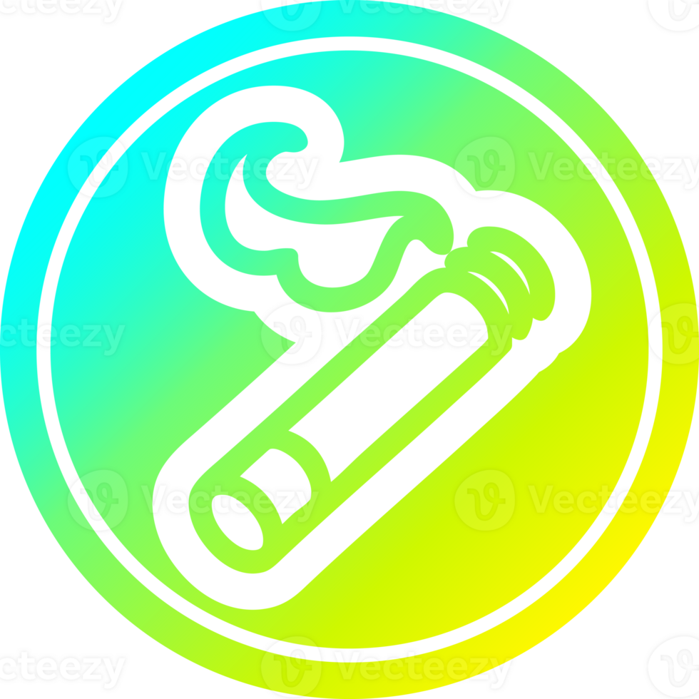 lit cigarette circular in cold gradient spectrum png