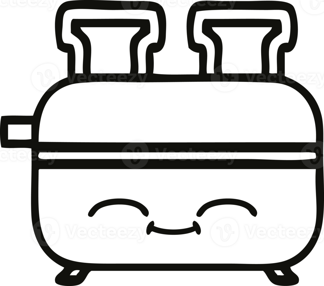 line drawing cartoon of a toaster png