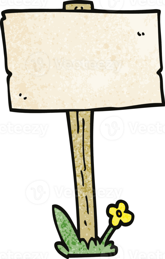 cartoon doodle sign post png
