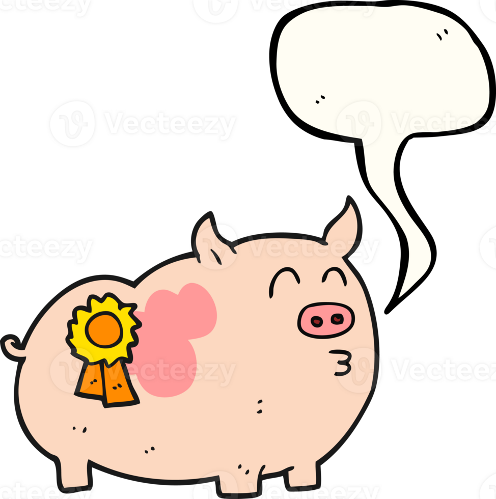 speech bubble cartoon prize winning pig png