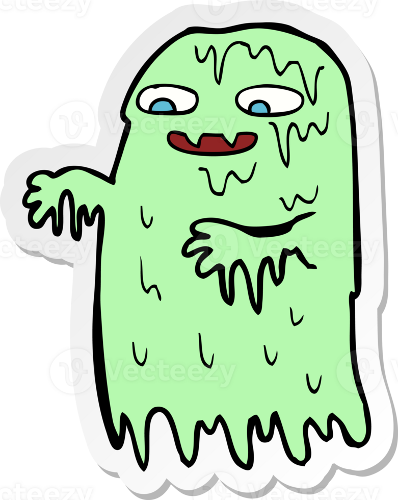 sticker of a cartoon gross slime ghost png