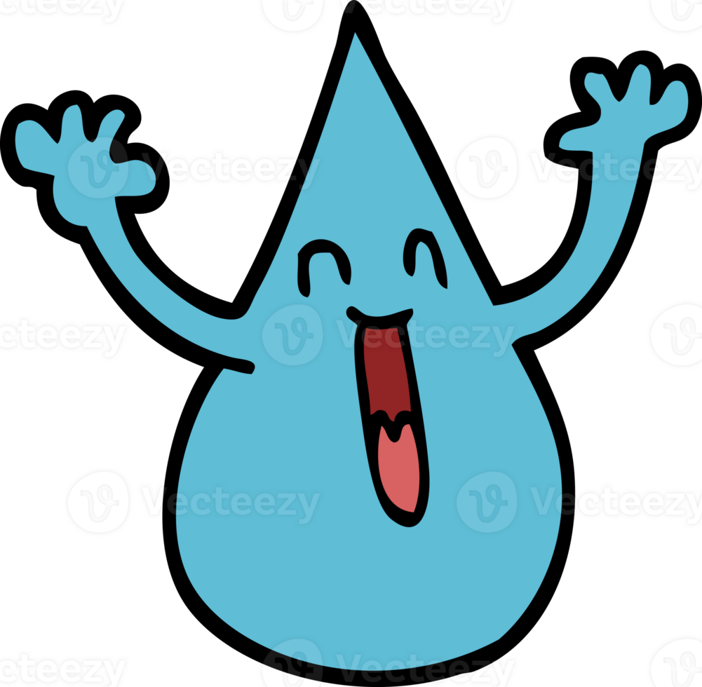 cartoon doodle rain drop png