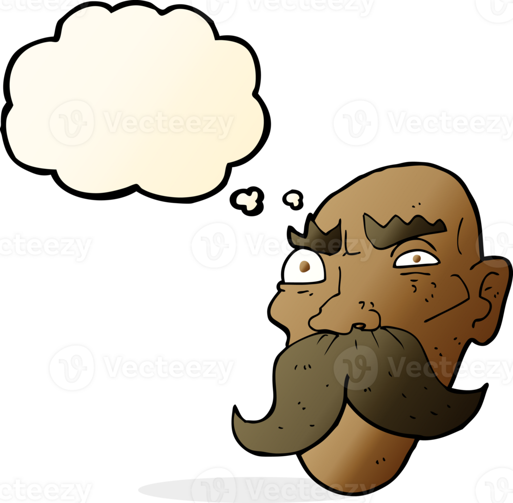 cartoon angry old man with thought bubble png