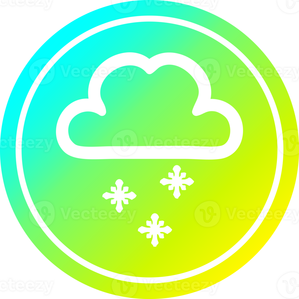 Schneewolke kreisförmig im kalten Gradientenspektrum png