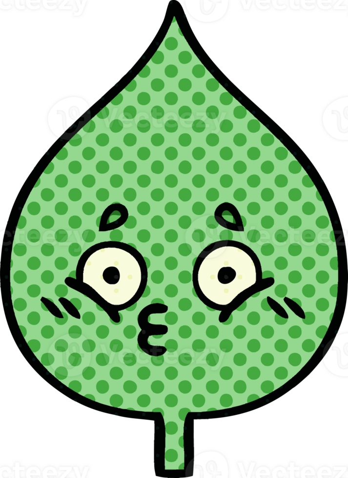 comic book style cartoon expressional leaf png