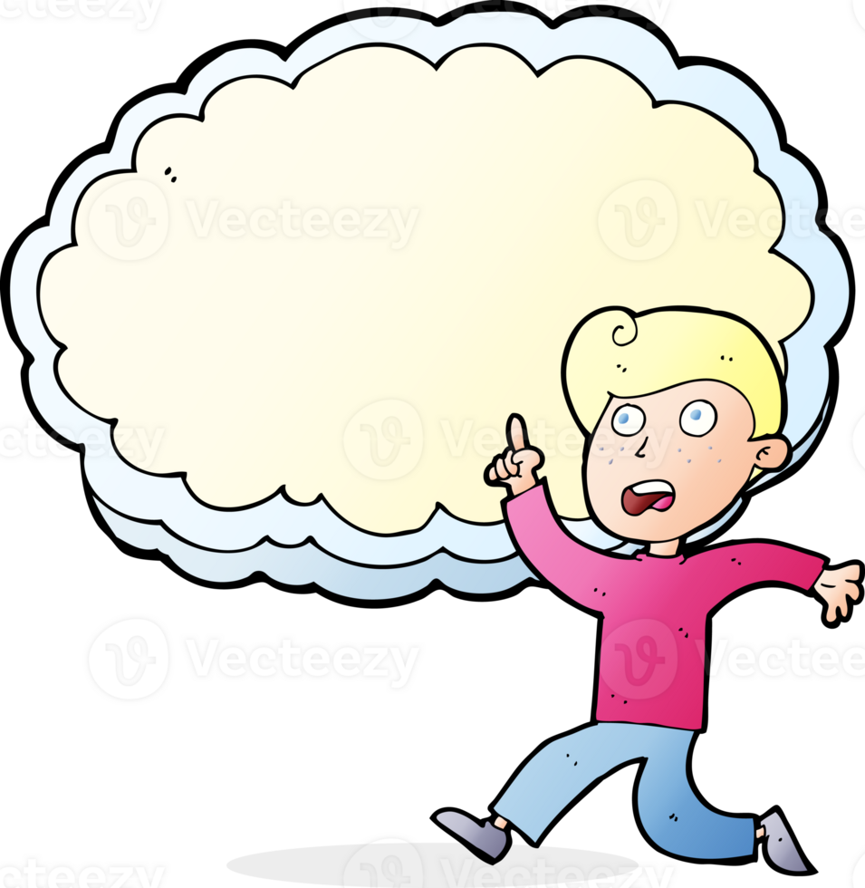 cartoon running boy and cloud png