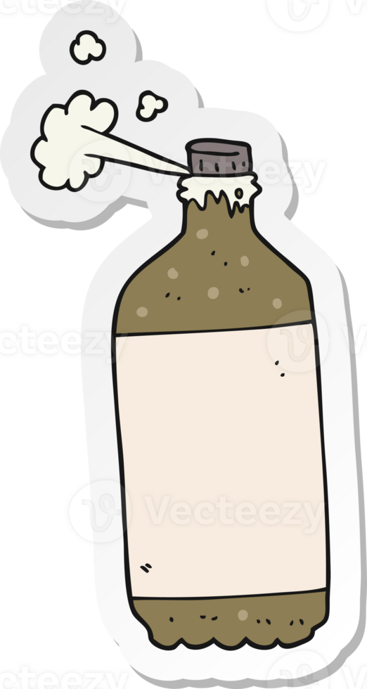 sticker of a cartoon fizzing cola png