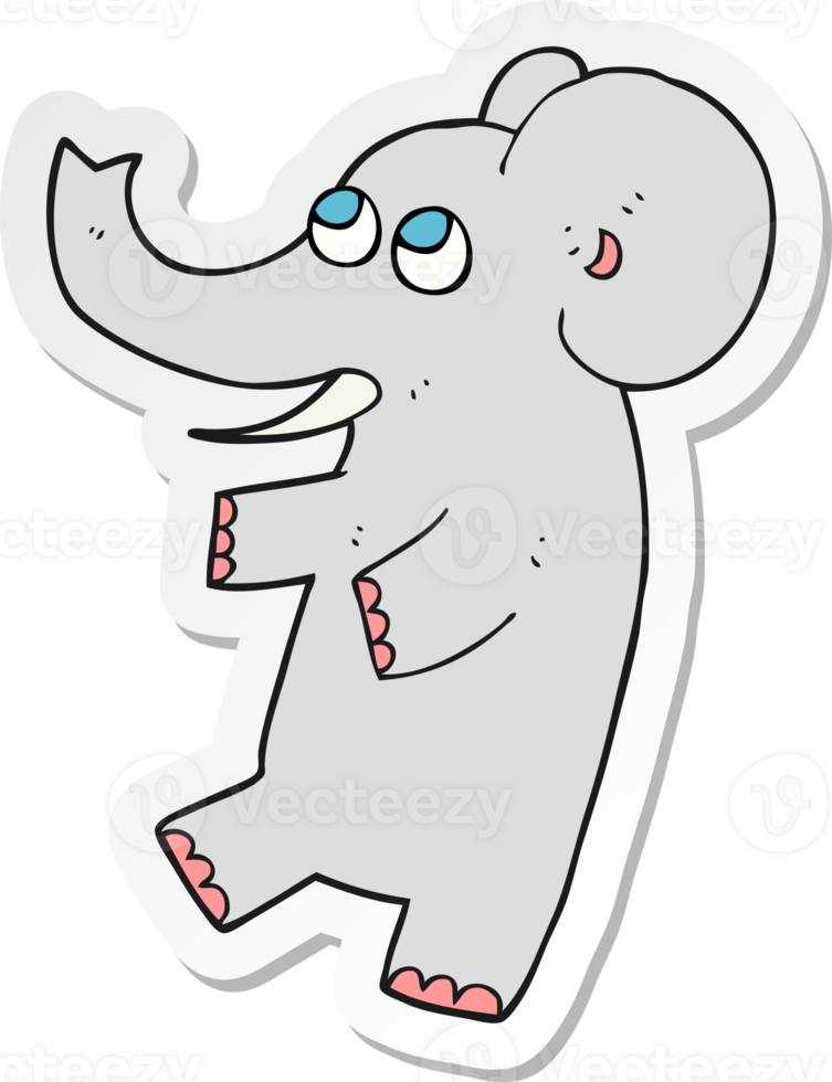 sticker of a cartoon cute elephant png
