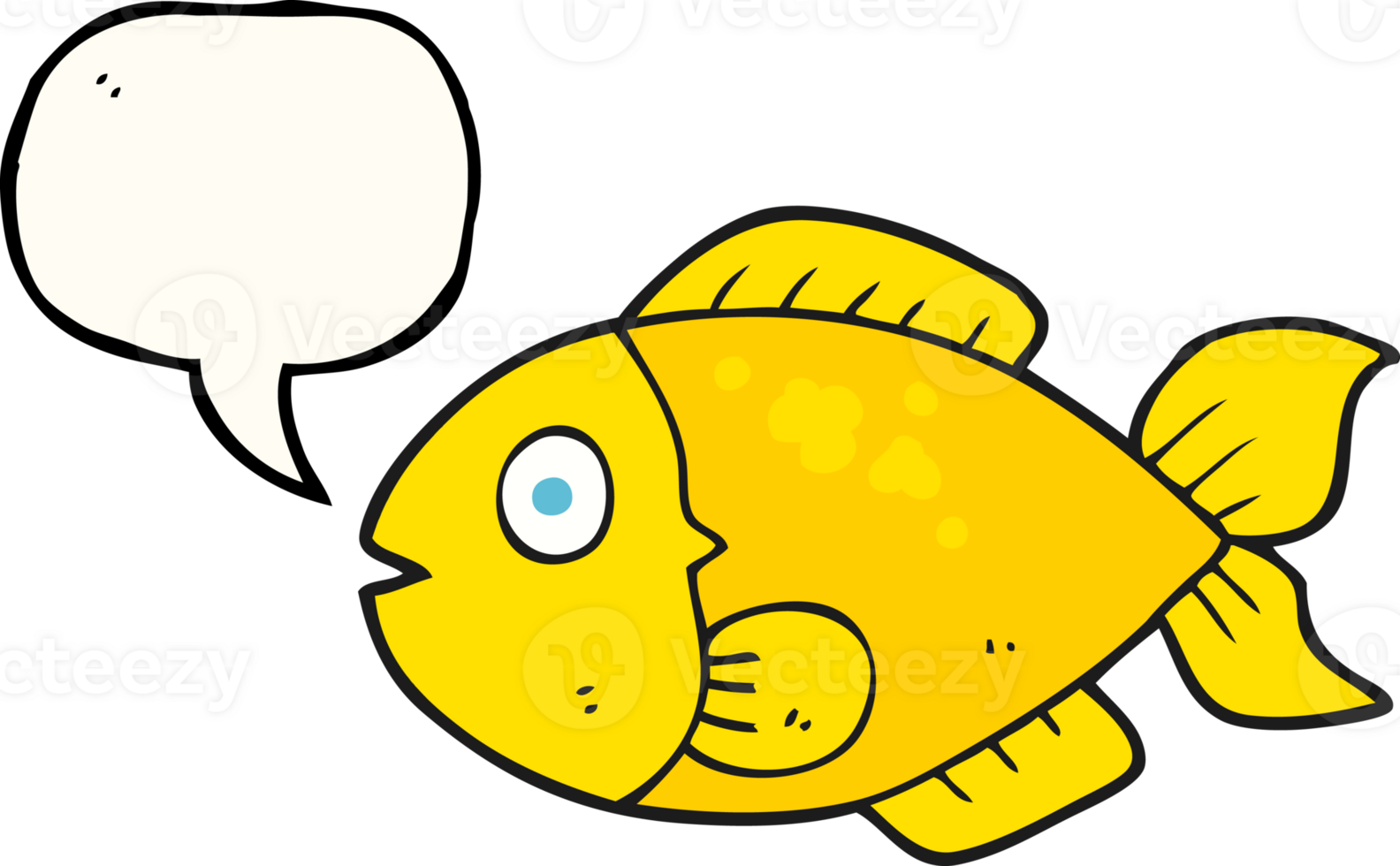 freehand drawn speech bubble cartoon fish png