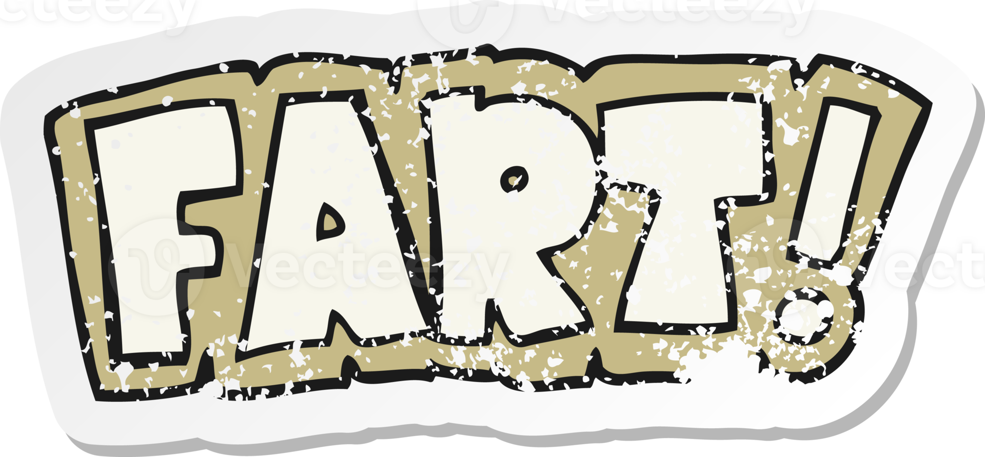 retro distressed sticker of a cartoon fart symbol png