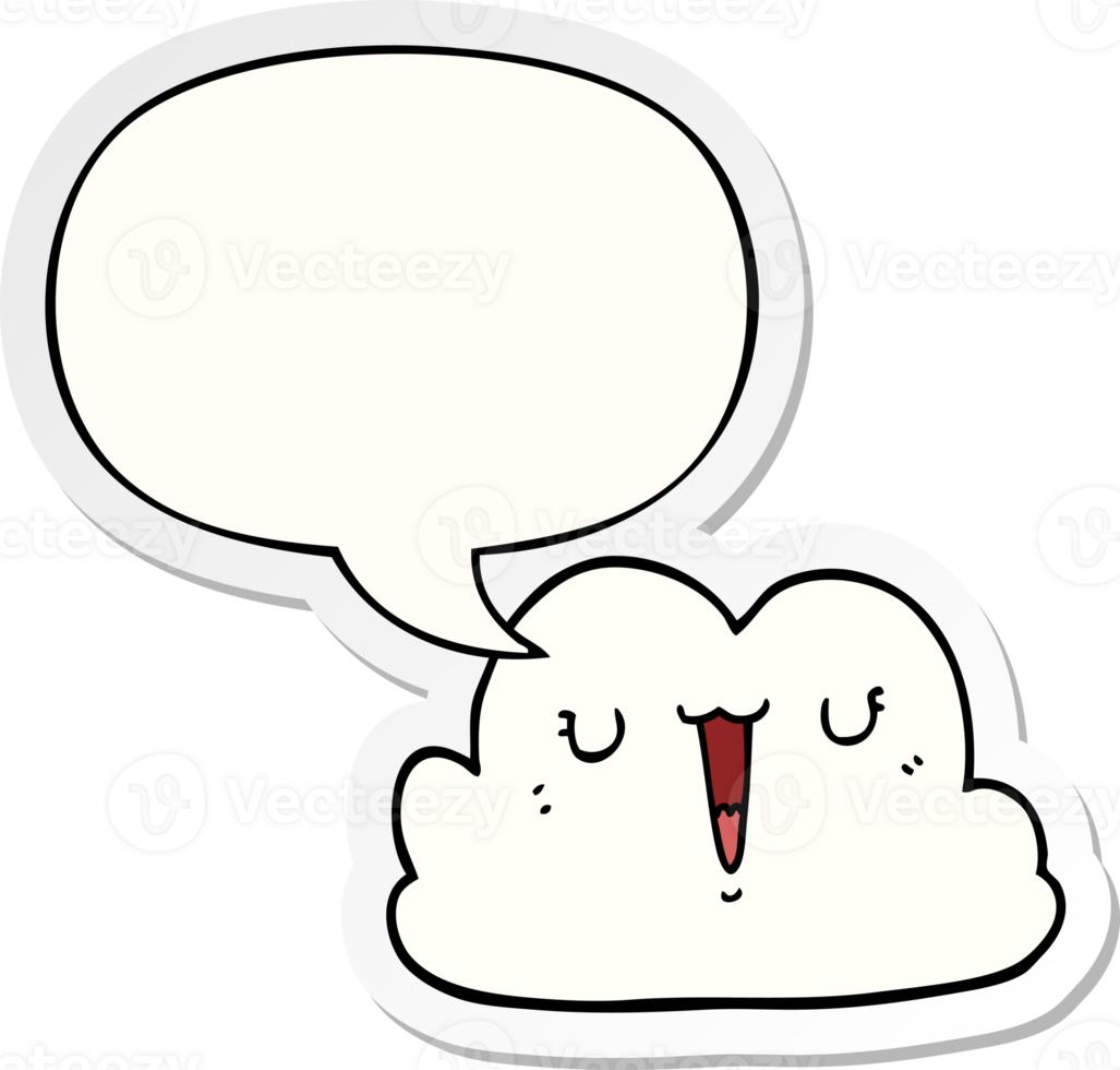 leuke cartoon wolk en tekstballon sticker png