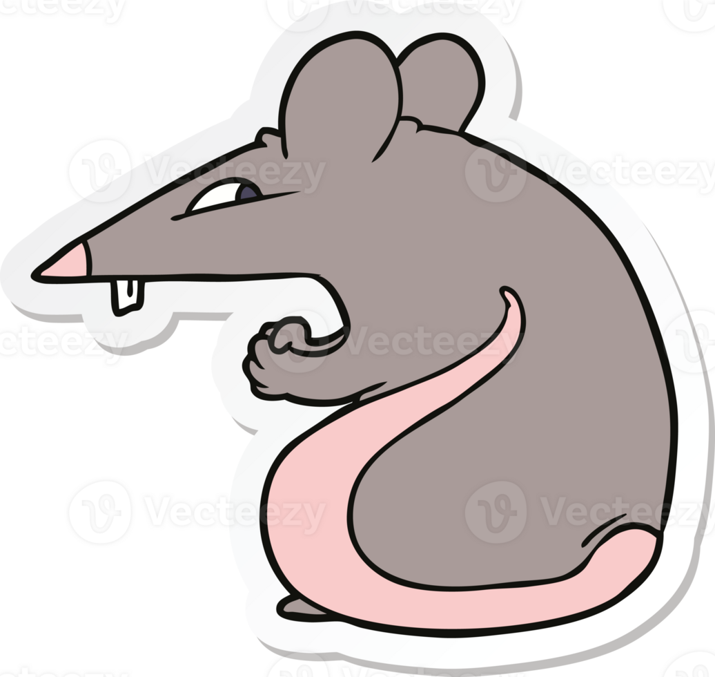 sticker of a sly cartoon rat png