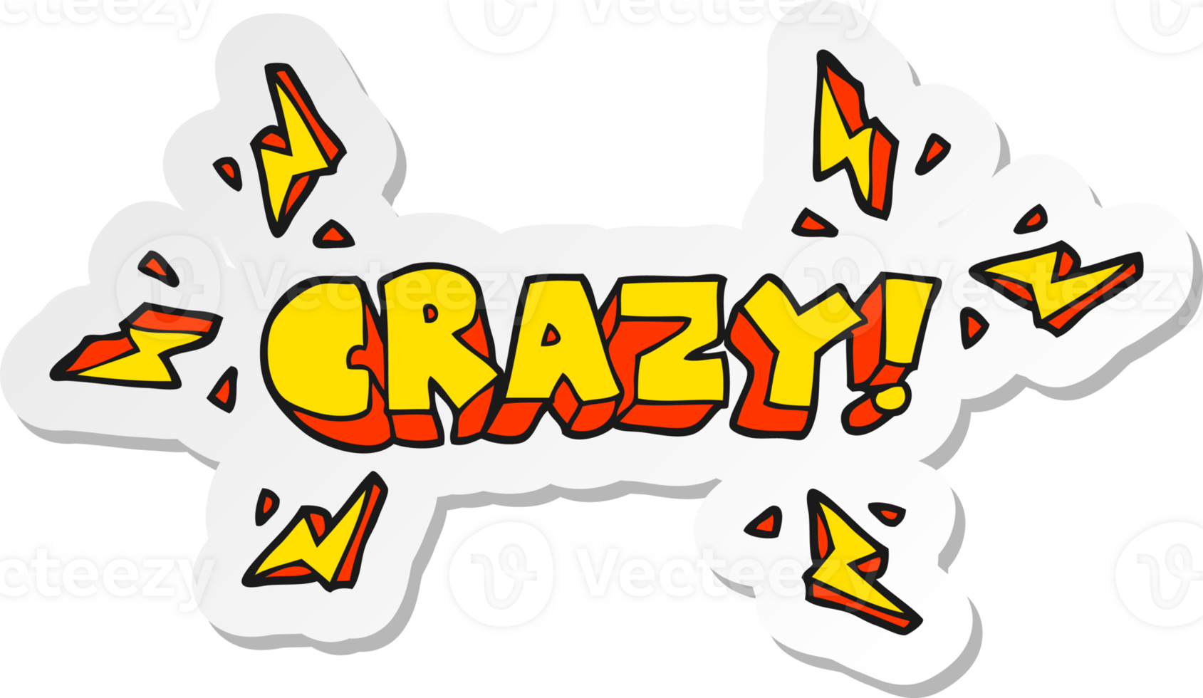 sticker of a cartoon shout crazy png