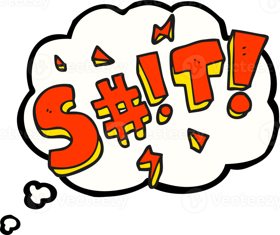 thought bubble cartoon obscured swearword png