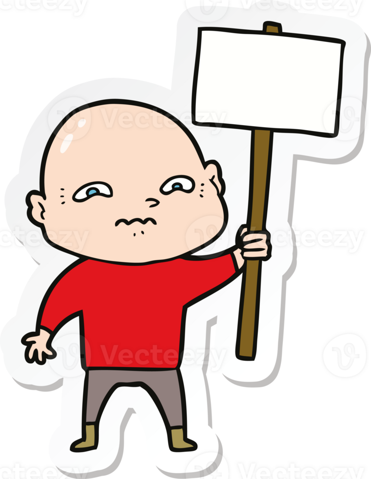 sticker of a cartoon nervous man png