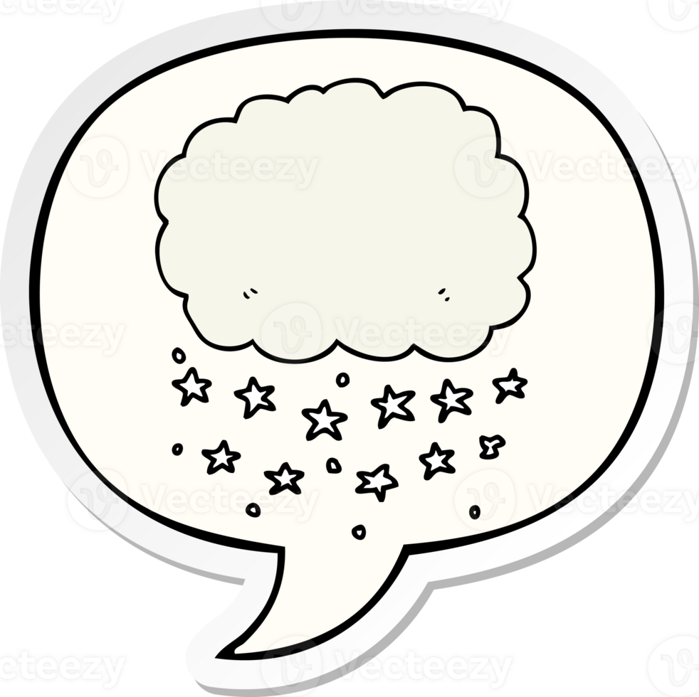 cartoon rain cloud and speech bubble sticker png