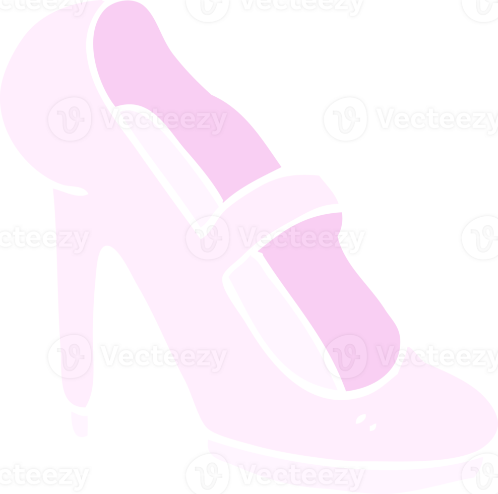 flat color illustration of a cartoon high heeled shoe png