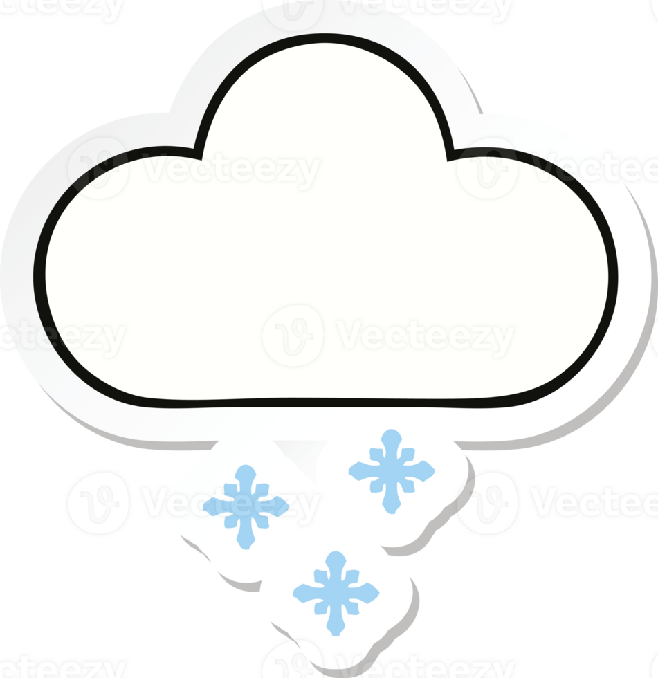 sticker of a cute cartoon snow cloud png