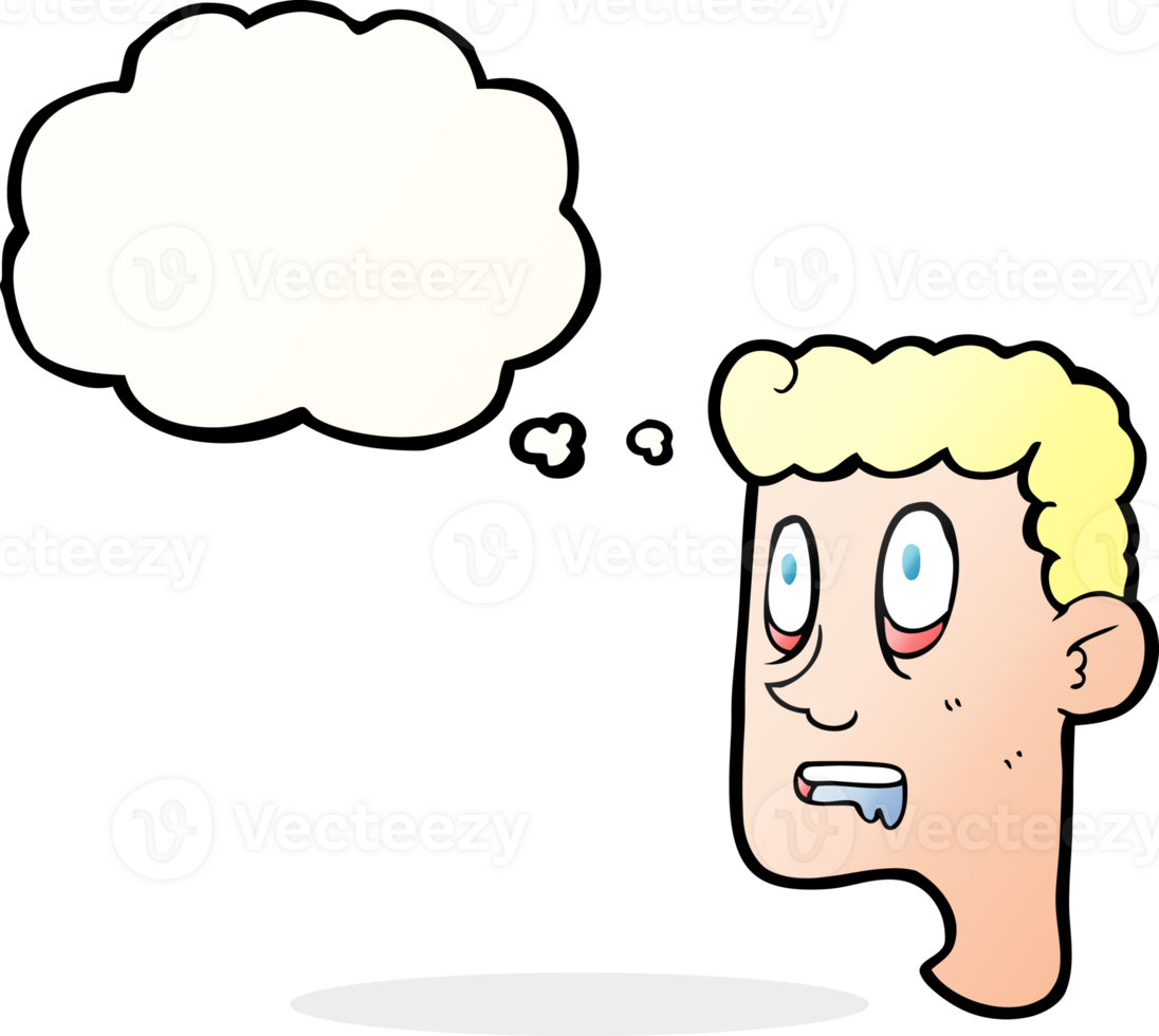 thought bubble cartoon staring man drooling png