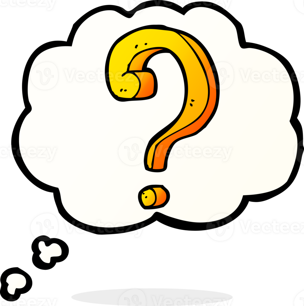 cartoon question mark with thought bubble png