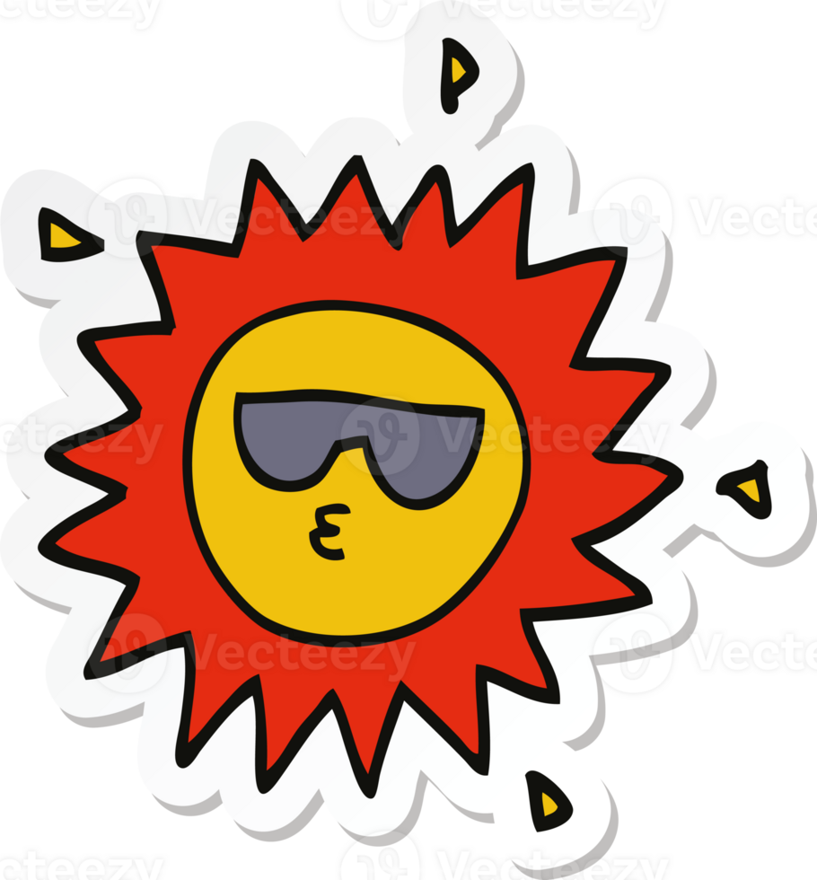 sticker of a cartoon sun png