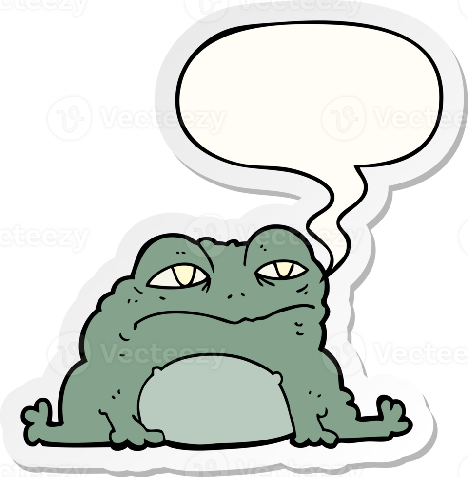 cartoon toad and speech bubble sticker png