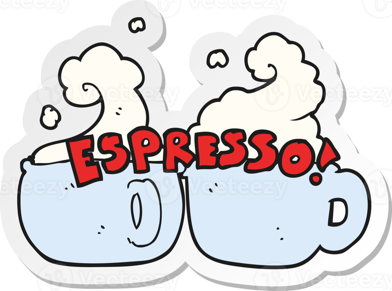 sticker of a cartoon espresso png
