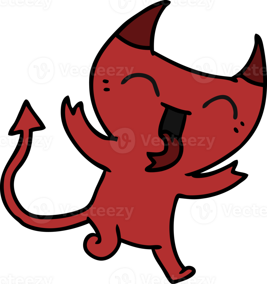 cartoon of cute kawaii red demon png